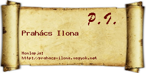 Prahács Ilona névjegykártya
